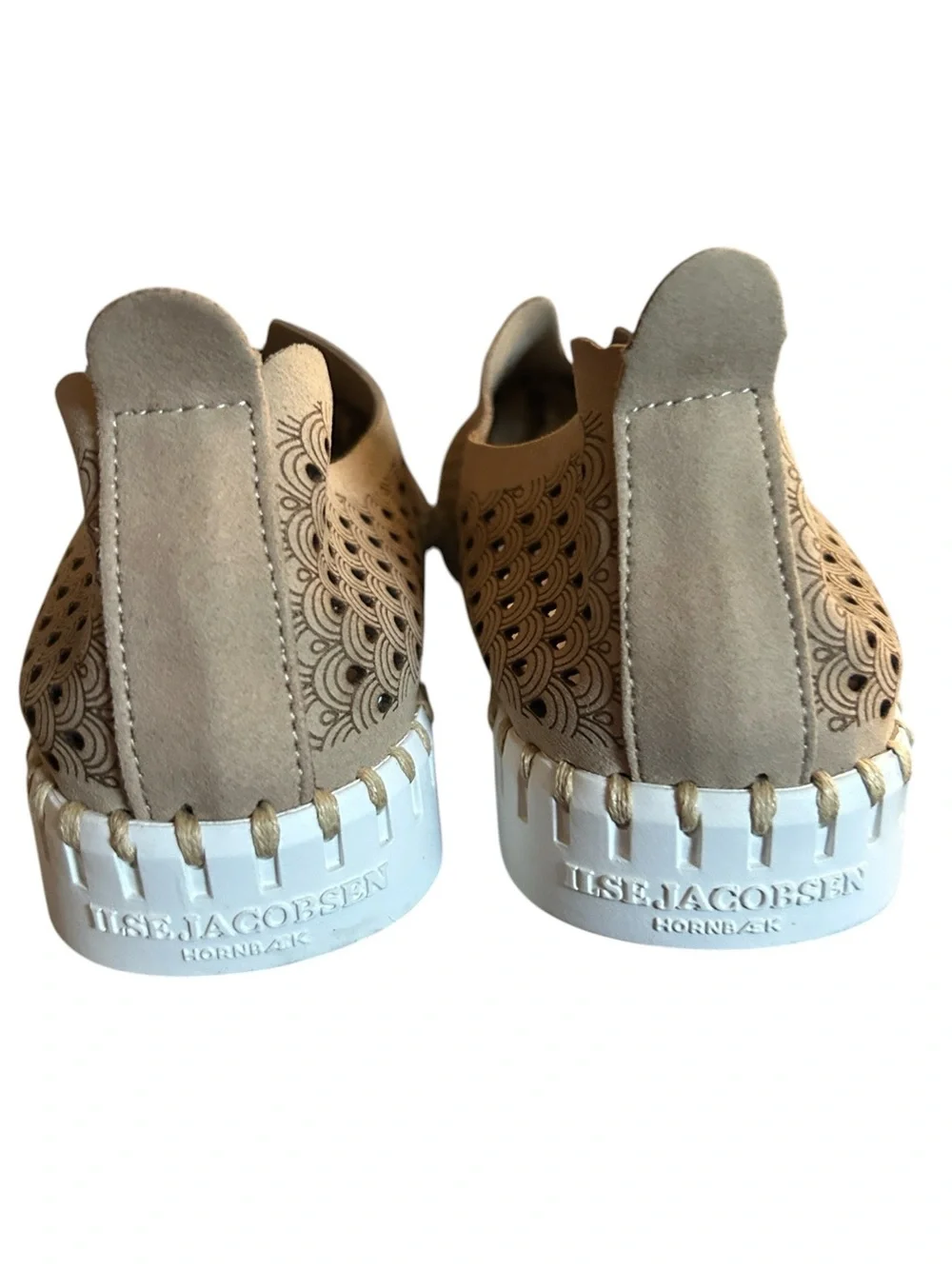 llse Jacobsen Tulip Tan Slip-On Perforated Leather Loafer Size EU 38 US 8
